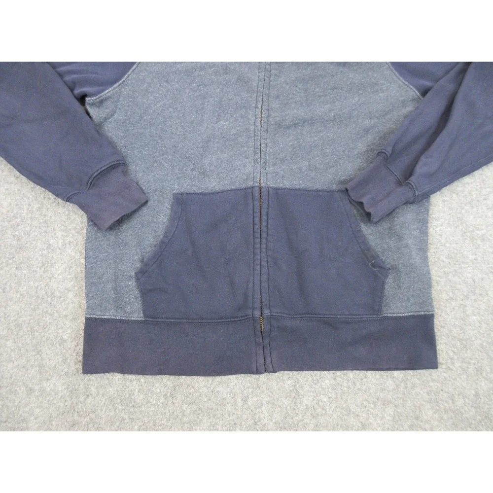 J Crew Sweatshirt Mens Medium Blue Vintage Fleece Full Zip Mock Neck Pockets